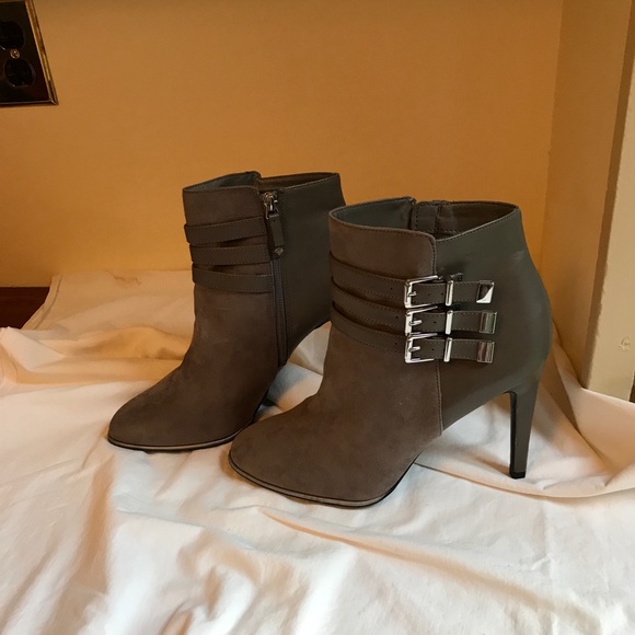 Sam & Libby gray suede high heel boots Sz 10 - Picture 8 of 8